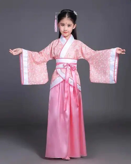 儿童仙女服古装汉服女童古代衣服公主中大童古筝演出汉服童装小孩