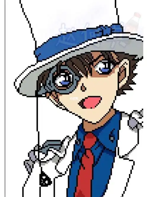 像素画  #网格像素画  #像素画临摹  #怪盗基德  #名侦探柯南